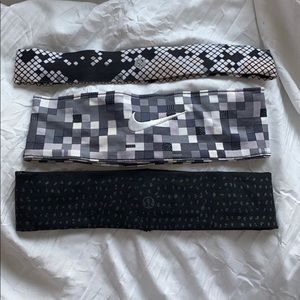 nike and lulu lemon assorted headbands